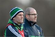13 January 2013; Limerick manager Maurice Horan and selector Joe Lee watch on during the game. McGrath Cup Quarter-Final, Limerick v Clare, Pairc na nGael, Foynes, Co. Limerick. Picture credit: Stephen McCarthy / SPORTSFILE