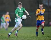13 January 2013; Danny Neville, Limerick, in action against Declan Calinan, Clare. McGrath Cup Quarter-Final, Limerick v Clare, Pairc na nGael, Foynes, Co. Limerick. Picture credit: Stephen McCarthy / SPORTSFILE