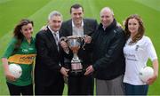 17 January 2013; In attendance at the launch of the Alan Kerins Projects Charity GAA Match, from left, Siobhan Doyle, Mick O'Dwyer, Ciaran Whelan, Glenn Ryan and Gill Conway. The annual Alan Kerins Projects Charity GAA match, sponsored by Liberty Insurance and Corrib Oil, will take place between Kerry, managed by Mick O'Dwyer, and Kildare, managed by Glenn Ryan, on the 14th of February in Croke Park. The aim is to raise €100,000 for funds to support the Alan Kerins community and youth leadership development projects in Kaoma and Mongu in Zambia. Croke Park, Dublin. Picture credit: Brendan Moran / SPORTSFILE