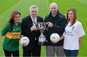 17 January 2013; In attendance at the launch of the Alan Kerins Projects Charity GAA Match, from left, Siobhan Doyle, Mick O'Dwyer, Glenn Ryan and Gill Conway. The annual Alan Kerins Projects Charity GAA match, sponsored by Liberty Insurance and Corrib Oil, will take place between Kerry, managed by Mick O'Dwyer, and Kildare, managed by Glenn Ryan, on the 14th of February in Croke Park. The aim is to raise €100,000 for funds to support the Alan Kerins community and youth leadership development projects in Kaoma and Mongu in Zambia. Croke Park, Dublin. Picture credit: Brendan Moran / SPORTSFILE