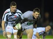 18 January 2013; Robbie Henshaw, Connacht, is tackled by Emiliano Caffini, Zebre. Heineken Cup, Pool 3, Round 6, Connacht v Zebre, Sportsground, Galway. Picture credit: Diarmuid Greene / SPORTSFILE