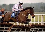 19 January 2013; Solwhit, with Davy Russell up, on the way to winning the Limestone Lad Hurdle. Naas Racecourse, Naas, Co. Kildare. Photo by Sportsfile