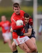 20 January 2013; Conor Rafferty, Louth, in action against Emmett O'Conghaile, Dublin. Bórd na Móna O'Byrne Cup, Semi-Final, Louth v Dublin, County Grounds, Drogheda, Co. Louth. Photo by Sportsfile