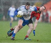20 January 2013; Darren Hughes, Monaghan, in action against Ryan Mallon, Down. Power NI Dr. McKenna Cup, Semi-Final, Monaghan v Down, Athletic Grounds, Armagh. Picture credit: Oliver McVeigh / SPORTSFILE
