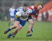 20 January 2013; Darren Hughes, Monaghan, in action against Ryan Mallon, Down. Power NI Dr. McKenna Cup, Semi-Final, Monaghan v Down, Athletic Grounds, Armagh. Picture credit: Oliver McVeigh / SPORTSFILE