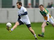 20 January 2013; Sean Johnston, Kildare, in action against Sean Pender, Offlay. Bórd na Móna O'Byrne Cup, Semi-Final, Offaly v Kildare, O'Connor Park, Tullamore, Co. Offaly. Picture credit: David Maher / SPORTSFILE