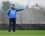 20 January 2013; Laois manager Seamus Plunkett issues intructions as Shane Hanlon, Laois, prepares to take a line ball. Bord na Móna Walsh Cup, First Round, Laois v UCD, Rathdowney-Errill GAA Club, Kelly Daly Park, Rathdowney, Co. Laois. Picture credit: Dáire Brennan / SPORTSFILE