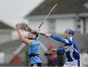 20 January 2013; William Phelan, UCD, in action against Stephen Maher, Laois. Bord na M—na Walsh Cup, First Round, Laois v UCD, Rathdowney-Errill GAA Club, Kelly Daly Park, Rathdowney, Co. Laois. Picture credit: Dáire Brennan / SPORTSFILE