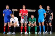 21 January 2013; In attendance at the launch of the 2013 RBS Six Nations Championship are captains, from left to right, France's Pascal Pape, England's Chris Robshaw, Wales' Sam Warburton, with the RBS Six Nations Trophy, Ireland's Jamie Heaslip, Italy's Sergio Parisse and Scotland's Kelly Brown. RBS Six Nations Championship 2013 Launch, The Hurlingham Club, Fulham, London, England. Picture credit: Andrew Fosker / SPORTSFILE