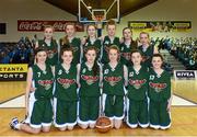 23 January 2013; The Mercy Mounthawk squad. All-Ireland Schools Cup U16A Girls Final, Christ King, Cork v Mercy Mounthawk, Kerry, National Basketball Arena, Tallaght, Dublin. Picture credit: Matt Browne / SPORTSFILE