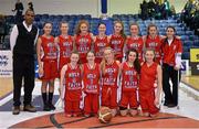 24 January 2013; The Holy Faith Clontarf squad. All-Ireland Schools Cup U19A Girls Final, Colaiste Ide & Iosef Abbeyfeale, Limerick v Holy Faith Clontarf, Dublin, National Basketball Arena, Tallaght, Dublin. Picture credit: Brendan Moran / SPORTSFILE