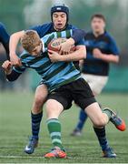24 January 2013; Aidan Simmonds, St. Gerard’s School, is tackled by Daniel Gill, Mount Temple. Vinny Murray Schools Cup, Second Round, St. Gerard’s School v Mount Temple, UCD, Belfield, Co. Dublin. Picture credit: Barry Cregg / SPORTSFILE