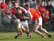 23 March 2003; Derek Savage, Galway, in action against Francie Bellew, (right) and Enda McNulty, Armagh, Allianz National Football League, Division 1A, Armagh v Galway, St Oliver Plunkett Park, Crossmaglen, Co. Armagh. Picture credit; Damien Eagers / SPORTSFILE *EDI*