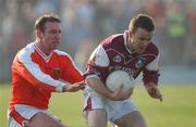 23 March 2003; Derek Savage, Galway, in action against Enda McNulty, Armagh. Allianz National Football League, Division 1A, Armagh v Galway, St Oliver Plunkett Park, Crossmaglen, Co. Armagh. Picture credit; Damien Eagers / SPORTSFILE *EDI*