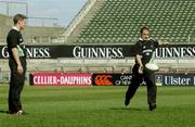 29 March 2003; David Humphreys pictured with Ronan O'Gara during Irish Rugby training at Lansdowne Road, Dublin. Picture credit; Matt Browne / SPORTSFILE *EDI*