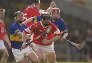 29 March 2003; Wayne Sherlock, Cork, in action against Eoin Kelly, left, and Lar Corbett, Tipperary. Allianz National Hurling League, Tipperary v Cork, Semple Stadium, Thurles, Co. Tipperary. Picture credit; Brendan Moran / SPORTSFILE *EDI*