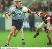 6 April 2003;  Ciaran Whelan, Dublin, in action against Sean Og De Paor, Galway. Allianz National Football League, Division 1A, Dublin v Galway, Parnell Park, Dublin. Picture credit; Ray McManus / SPORTSFILE