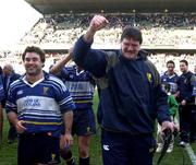 12 April 2003; Leinster assistant coach Willie Anderson celebrates victory with Gavin Hickie, left. Heineken European Cup, Quarter-Final, Leinster v Biarritz, Lansdowne Road, Dublin. Rugby. Picture credit; Pat Murphy / SPORTSFILE *EDI*