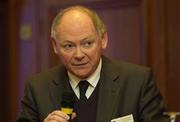 12 April 2003; Dan McCartan speaking at the 2003 GAA Congress. Europa Hotel, Belfast, Co Antrim. Picture credit; Ray McManus / SPORTSFILE *EDI*