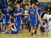 26 January 2013; Dejected Tralee Imperials players after the game. Basketball Ireland Senior Women's National Cup Final, Tralee Imperials, Kerry v Oblate Dynamos, Dublin, National Basketball Arena, Tallaght, Dublin. Photo by Sportsfile