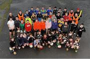 26 January 2013; In attendance at the AIB GAA Skills Day event at Clarecastle GAA Club are club members along with Cork footballer Colm O'Neill, Tipperary hurler Brendan Cummins and Waterford hurler Michael Walsh. AIB, proud sponsors of the GAA Club Championships joined up with the Clare hurling and football champions to celebrate the club’s county success and acknowledge the role which the club plays in the community by supporting them in hosting their first ever AIB GAA Skills event. Clarecastle GAA Club, Clarecastle, Co. Clare. Picture credit: Diarmuid Greene / SPORTSFILE