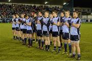 26 January 2013;The Dublin team stand and applaud the career of the late Kevin Heffernan before the game. Bórd na Móna O'Byrne Cup Final, Dublin v Kildare, Parnell Park, Donnycarney, Dublin. Picture credit: Ray McManus / SPORTSFILE