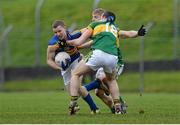 26 January 2013; Brian Jones, Tipperary, in action against Andrew Garnett, Kerry. McGrath Cup Final, Kerry v Tipperary, Sean Treacy Park, Tipperary Town. Picture credit: Matt Browne / SPORTSFILE