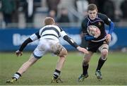 27 January 2013; Tim Schmidt, Terenure College, in action against Matthew Dempsey, Belvedere College SJ. Powerade Leinster Schools Senior Cup, 1st Round, Terenure College v Belvedere College SJ, Donnybrook Stadium, Donnybrook, Dublin, Picture credit: Brian Lawless / SPORTSFILE