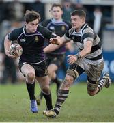 27 January 2013; Billy Dardis, Terenure College, in action against James Doyle,  Belvedere College SJ. Powerade Leinster Schools Senior Cup, 1st Round, Terenure College v Belvedere College SJ, Donnybrook Stadium, Donnybrook, Dublin, Picture credit: Brian Lawless / SPORTSFILE