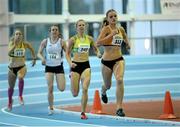 27 January 2013; Lisanne De Witte, Holland, on her way to winning the Women's 400m event during the Athletics Ireland Open Indoor Games 2013. Athlone Institute of Technology Arena, Athlone, Co. Westmeath. Picture credit: Matt Browne / SPORTSFILE