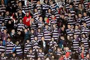 27 January 2013; The Terenure College supporters cheer on their side. Powerade Leinster Schools Senior Cup, 1st Round, Terenure College v Belvedere College SJ, Donnybrook Stadium, Donnybrook, Dublin, Picture credit: Brian Lawless / SPORTSFILE