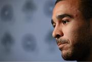 29 January 2013; Ireland Simon Zebo during a press conference ahead of their opening RBS Six Nations Rugby Championship match against Wales on Saturday. Ireland Rugby Squad Press Conference, Carton House, Maynooth, Co. Kildare. Picture credit: Brendan Moran / SPORTSFILE