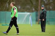 29 January 2013; Ireland head coach Declan Kidney looks on during squad training ahead of their opening RBS Six Nations Rugby Championship match against Wales on Saturday. Ireland Rugby Squad Training, Carton House, Maynooth, Co. Kildare. Picture credit: Brendan Moran / SPORTSFILE