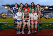 29 January 2013; In attendance at the 2013 Ladies National Football League launch and Tesco Homegrown sponsorship announcement of the league are Division 1 players, back row, from left, Laois' Maggie Murphy, Meath's Katie O'Brien, Cork's Ann Marie Walsh, Donegal's Roisin McCafferty, and Dublin's Sinead Finnegan. Front row, from left, Monaghan's Sharon Courtney, Mayo's Leonna Ryder and Tyrone's Gemma Begley. Croke Park, Dublin. Photo by Sportsfile
