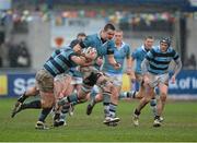 29 January 2013; James Ryan, St. Michael’s College, is tackled by Jack O'Neill, Castleknock College. Powerade Leinster Schools Senior Cup, 1st Round, St. Michael’s College v Castleknock College, Donnybrook Stadium, Donnybrook, Co. Dublin. Picture credit: Barry Cregg / SPORTSFILE