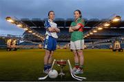 29 January 2013; Monaghan's Sharon Courtney, left, and Mayo's Leonna Ryder in attendance at the 2013 Ladies National Football League launch and Tesco Homegrown sponsorship announcement of the league. Croke Park, Dublin. Photo by Sportsfile