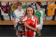 29 January 2013; In attendance at the 2013 Ladies National Football League launch and Tesco Homegrown sponsorship announcement of the league are Louth's Ciara O'Connor with Limerick's Emma McGuide, right, and Roscommon's Niamh Ward, left. Croke Park, Dublin. Photo by Sportsfile