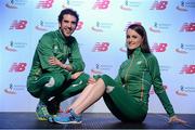 29 January 2013; Athletes Ciara Mageean and Colin Costello in attendance at a New Balance & Athletics Ireland Partnership launch. The Market Bar, Dublin. Picture credit: David Maher / SPORTSFILE
