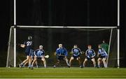 30 January 2013; Dublin South players defend their goal from a free. Leinster Colleges SH “A” ‘Group Team’ Qualifier, Dublin North v Dublin South, Alfie Byrne Park, Clontarf, Dublin. Picture credit: Brian Lawless / SPORTSFILE