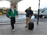31 January 2013; Ireland's Craig Gilroy arrives at Dublin airport as they depart for Cardiff for their opening RBS Six Nations Rugby Championship match against Wales on Saturday. Dublin Airport, Dublin. Picture credit: Brian Lawless / SPORTSFILE