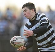 31 January 2013; Tim Foley, C.C. Roscrea, in action against Wesley College. Powerade Leinster Schools Senior Cup, 1st Round, C.C. Roscrea v Wesley College, NUI Maynooth, Maynooth, Co. Kildare. Picture credit: Matt Browne / SPORTSFILE