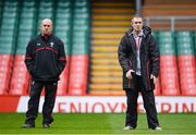 1 February 2013; Wales head coach Rob Howley, right, and assistant coach Shaun Edwards during the captain's run ahead of their opening RBS Six Nations Rugby Championship match against Ireland on Saturday. Wales Rugby Squad Captain's Run, Millennium Stadium, Cardiff, Wales. Picture credit: Stephen McCarthy / SPORTSFILE