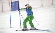 2 February 2013; Team Ireland’s Katherine Daly, from Dalkey, Co. Dublin, competes in the novice grade Super G. 2013 Special Olympics World Winter Games, Alpine skiing, Yongpyong Resort, PyeongChang, South Korea. Picture credit: Ray McManus / SPORTSFILE
