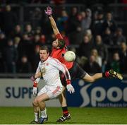 2 February 2013; Conor Gormley, Tyrone, in action against Connaire Harrison, Down. Allianz Football League, Division 1, Down v Tyrone, Pairc Esler, Newry, Co. Down. Picture credit: Oliver McVeigh / SPORTSFILE