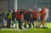 2 February 2013; Both sides involved in a dispute at the team benches. Allianz Football League, Division 1, Down v Tyrone, Pairc Esler, Newry, Co. Down. Picture credit: Oliver McVeigh / SPORTSFILE