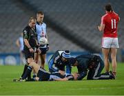2 February 2013; Paul Mannion, Dublin, receives medical attention on the pitch before being stretchered off. Allianz Football League, Division 1, Dublin v Cork, Croke Park, Dublin. Photo by Sportsfile
