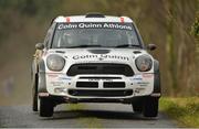 3 February 2013; Eugene Donnelly and Mark Kane, in their Mini WRC, in action during the SS3 Ballyfa. Safety Direct Galway International Rally, Kilconnell, Co. Galway. Picture credit: Barry Cregg / SPORTSFILE