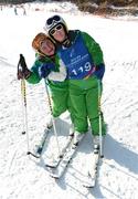 4 February 2013; Team Ireland athletes Lucy Best, from, Lisburn, Co. Antrim, left, and Katherine Daly, from, Dalkey, Co. Dublin, strike a pose as they relax at the venue. 2013 Special Olympics World Winter Games, Alpine skiing, Yongpyong Resort, PyeongChang, South Korea. Picture credit: Ray McManus / SPORTSFILE