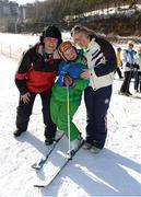 4 February 2013; Team Ireland athlete Lucy Best, from, Lisburn, Co. Antrim, with her mum Jo and her dad Lindsay strike a pose as they relax at the venue. 2013 Special Olympics World Winter Games, Alpine skiing, Yongpyong Resort, PyeongChang, South Korea. Picture credit: Ray McManus / SPORTSFILE