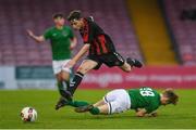30 October 2017; Cian Trehy of Bohemians in action against Alex Minihane of Cork City during the SSE Airtricity National Under 17 League Final match between Cork City and Bohemians at Turner's Cross in Cork. Photo by Eóin Noonan/Sportsfile